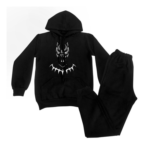 Conjunto Moletom Infantil Menino Pantera Negra Capuz+calça