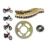 Kit Arrastre Sprocket Cadena Dorada Ft150 Cg125 Rc150 Dt150