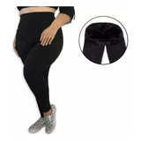 Kit 3 Calça Leg Plus Size Forrada/ Flanelada Feminina Grossa