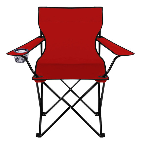 Silla Plegable Playa Exterior Campo Camping Portatil Color Rojo