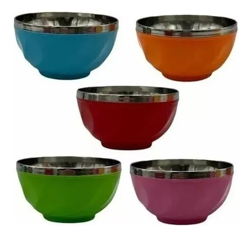 Bowl Acero Pvc  Cerealero Compotera Cocina Deco15x8 Pack X30