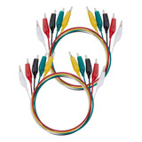 Juego De 10 Cables Pinza Cocodrilo Conectores 30cms Arduino 