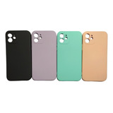 Carcasa Para iPhone 12 Silicona Liquida Protector Camara