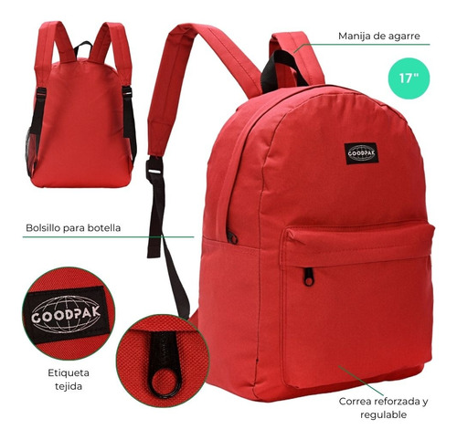 Mochila Escolar Colegial Lisa Goodpak 20 L Impermeable Color