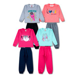 Kit 4 Conjunto Moletom Infantil Roupa Menina Atacado