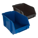 Caixa Bin Organizadora Plástica Nº5 Azul Caixa Com 30 Peças