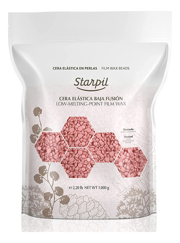 Starpil Cera De 35.27 Oz / 2.2 Libras De Cera Dura Rosa Para