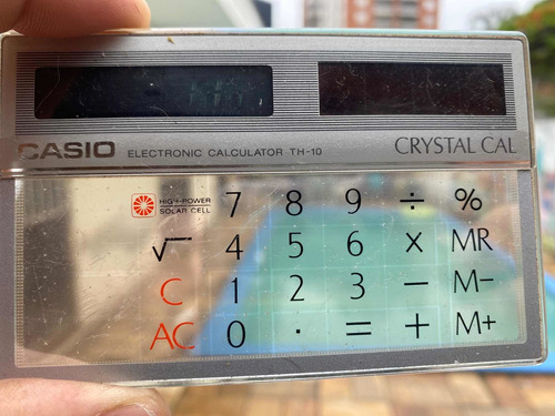 Calculadora Antiga Usada Solar Casio Transparente Cristal