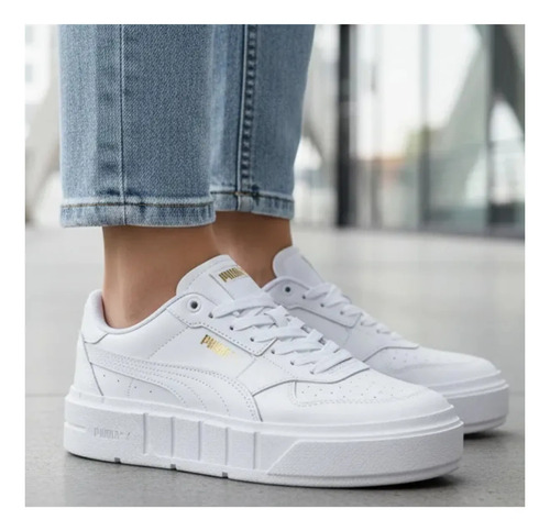 Tenis Puma Cali Court Lth Casuales Mujer - 39438403 Blanco Uso Diario Cómodos | Envío gratis