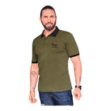 Playera Tipo Polo Cklass 800-85  Hombre Olivo Con Botones