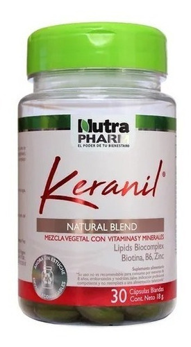 Keranil 1800mg / 30 Cápsulas Protección Capilar Nutrapharm