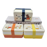 Lunchera Vianda Rectangular Doble Miffy C/ Cubiertos 1200 Ml