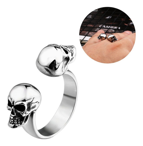 Anillo Para Hombre Mujer En Forma De Craneo Calavera Acero 