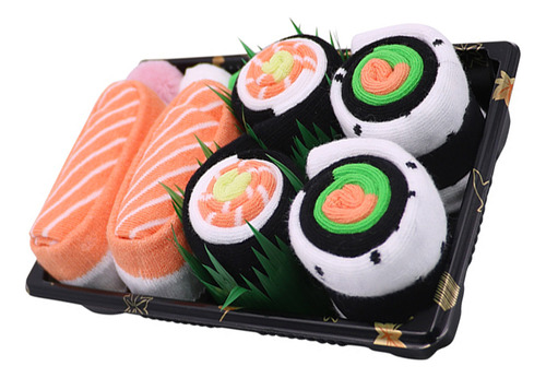 Conjunto De 3 Pares De Meias De Sushi, Meias Médias, Meias D