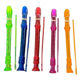 2 Flautas Musical Dulce Escolar 8 Agujeros Color Neón