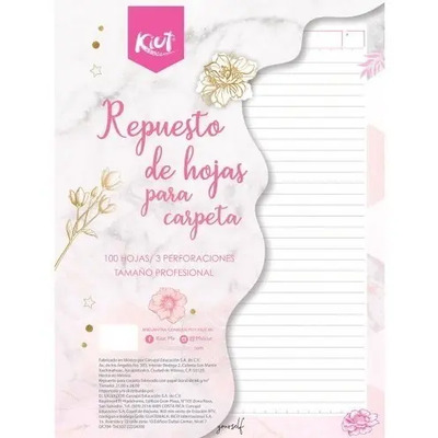 Repuesto De Hojas Para Carpeta Decorada Norma Kiut 100 Rayas | MercadoLibre