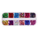 2 X 2x12 Colores Nail Glitter Lentejuelas Mariposa 2 Piezas