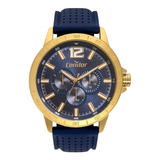 Relógio Condor Masculino Golden Blue - Co6p29jf/k4a Cor Da Correia Azul-marinho Cor Do Bisel Dourado Cor Do Fundo Azul-marinho