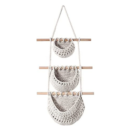 Colgante De Pared Macramé Gran Capacidad, 18''w X 36''...