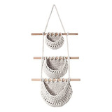 Colgante De Pared Macramé Gran Capacidad, 18''w X 36''...