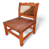 Sillon Matero De Madera Algarrobo Y Asiento De Cuero