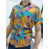 Camisa Hawaiana Manga Corta Hombre Fibrana Estampada
