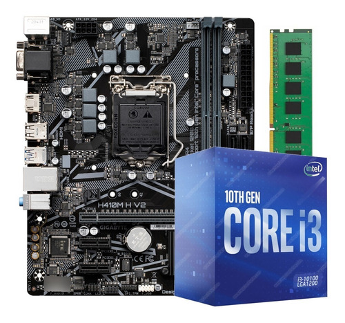 Kit De Actualización Intel Core I3-10100 + H410m + 8gb Ram