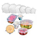 Set Tapas Silicona Alimentos Multiuso X6 Ajustables