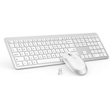 Mouse Y Teclado Para Pc Inalambrico, Delgado | Blanco/see...