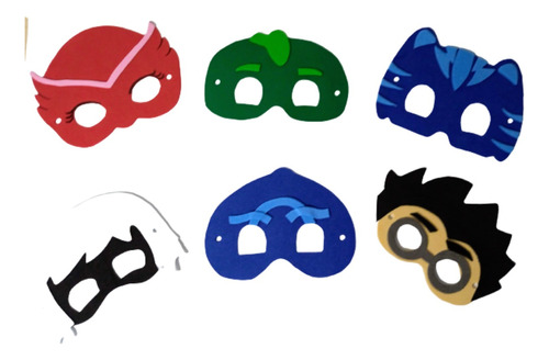 10 Máscaras Pj Masks Em Eva Para Lembrancinhas