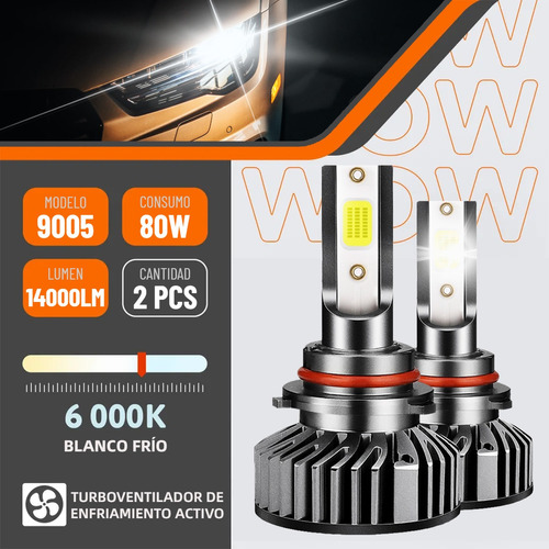 Kit De Faros Led 14000lm 80w 9005 Luz Alta Para Hyundai