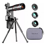 Telescopio Lente Para Celular Kit 28x Zoom Con Tripie 4 En 1