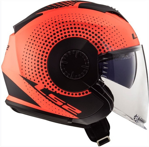 Capacete Ls2 Of570 Verso Spin Laranja Fosco