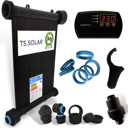 Kit 7 Placas 2mt Aquecedor Solar Piscinas 5.500 Lts Rosca F