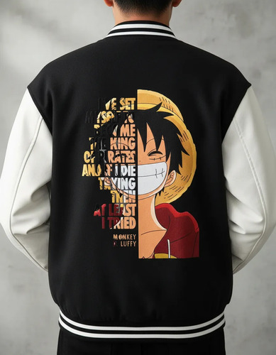 Chaqueta Uniforme De Béisbol One Piece Luffy Graffiti Alfabé