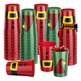 Pinkunn 50 Vasos De Navidad Reutilizables Desechables De 16 
