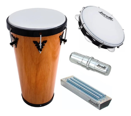 Kit Pagodinho Com Timba Pandeiro Reco-reco E Ganza