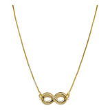 Collar Infinito Liso Enchapado Oro 18k