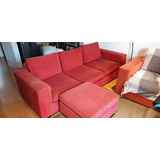 Sofa Usado De 3 Plazas En L Y Tela Chenille Buena Condicion