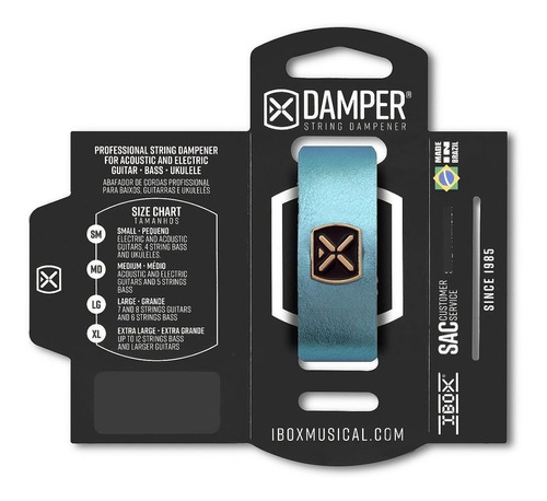 Damper De Cuero Azul Metalizado Tipo Fretwraps