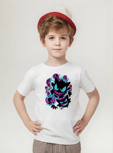 Playera Gengar Pokemon Niño/a Sublimada Fresca Y Suave