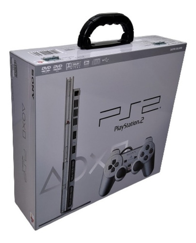 Caixa De Mdf Com Divisórias E Alça Playstation 2 Slim Prata
