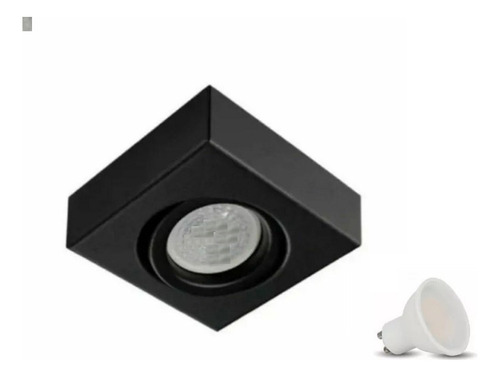 Spot Plafon Semi Embutido Cuadrado Con Dicroica Led 7w