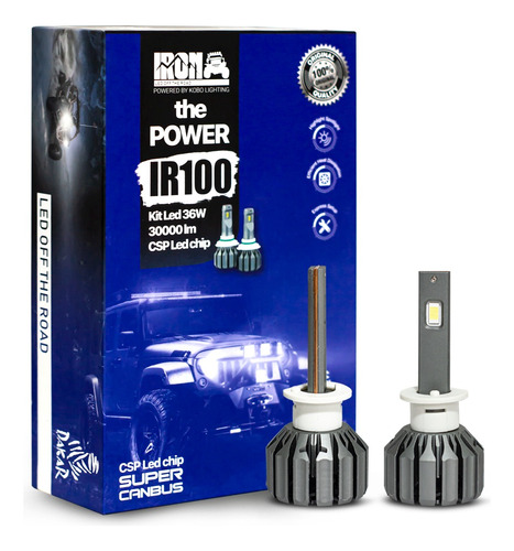 Kit Focos Iron Led Irx Luz Auto H1 H3 H7 H11 9005 9006 880 Hummer H1