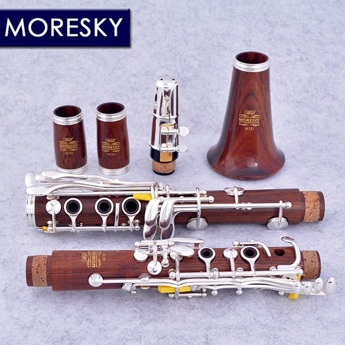Clarinete Profesional Red Wood, 18 Teclas Plateadas En Si Be
