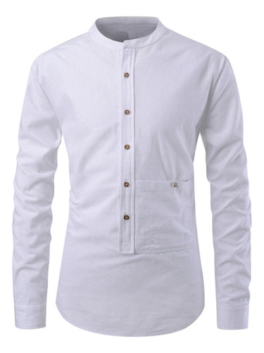 Camisa Elegante Con Cuello De Manga Larga Brillante Para Hom