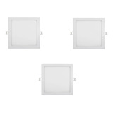 Pack 3 Focos Led Panel Plafón Empotrado Cuadrado 24w 220v