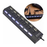 Hub 7 Puertos Multi Usb 3.0 Indicador Luz Led Hub De Datos