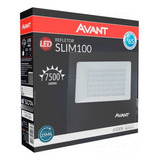 Refletor Slim Led Blindado 100w 6500k Ip65 Bivolt Avant 