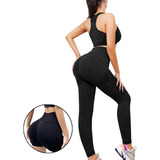 Traje Deportivo De Mujer Tensor Y Elevador De Cadera 3pcs